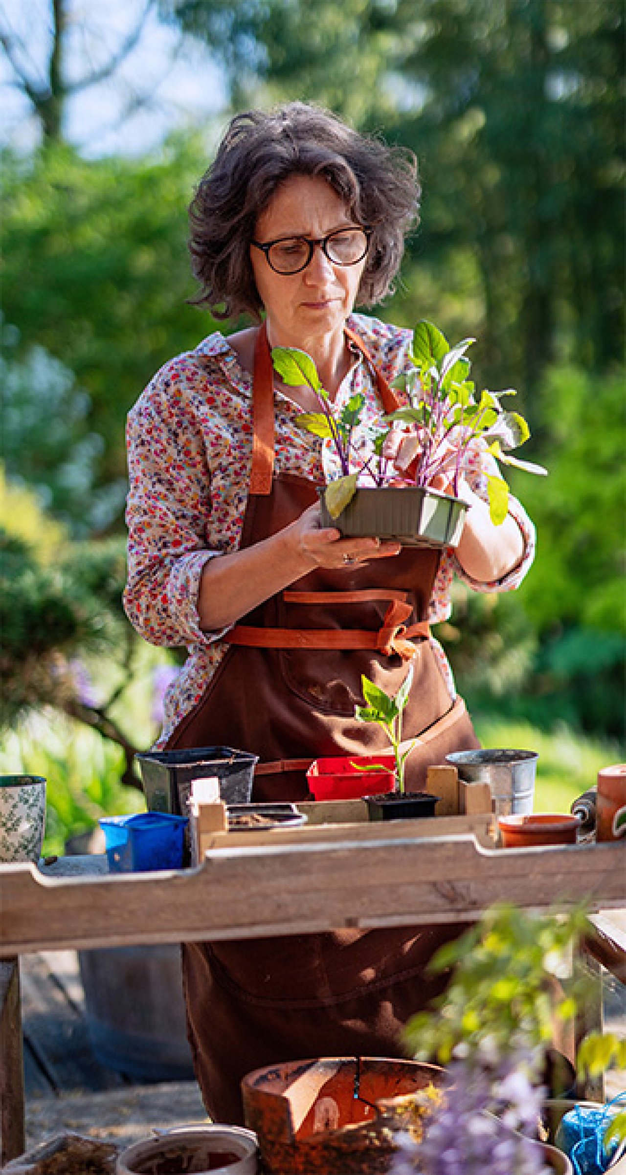 Lady gardening